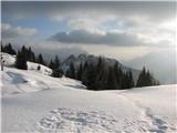 Sedlo Mokrine - planina Biffil vreme se je izboljševalo